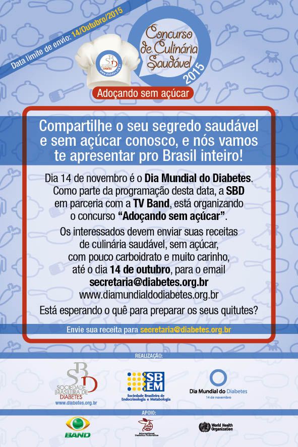 Cartaz Culin&aacute;ria e Dia Mundial do Diabetes