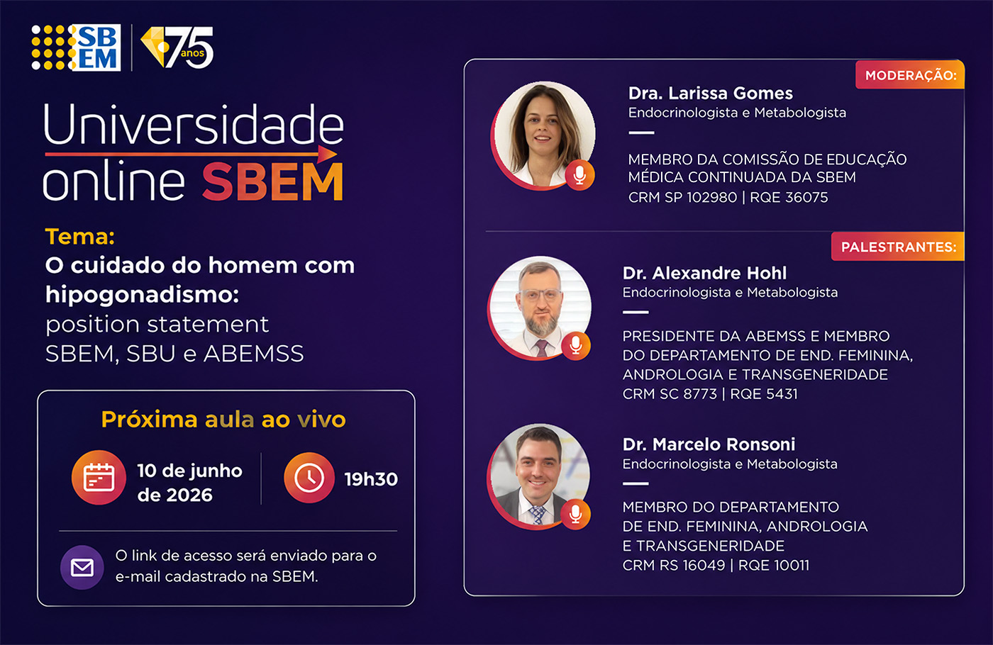 Universidade Online Debate o Cuidado do Homem com Hipogonadismo